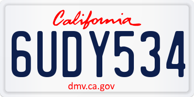 CA license plate 6UDY534