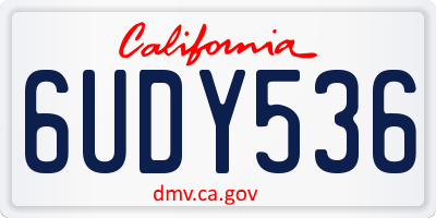 CA license plate 6UDY536