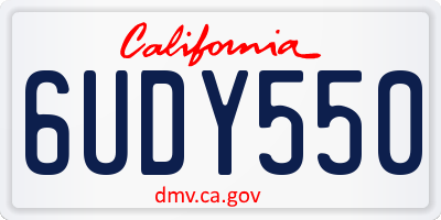 CA license plate 6UDY550