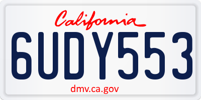 CA license plate 6UDY553