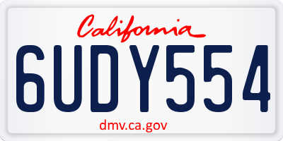 CA license plate 6UDY554