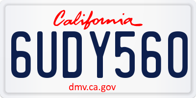 CA license plate 6UDY560