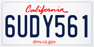 CA license plate 6UDY561