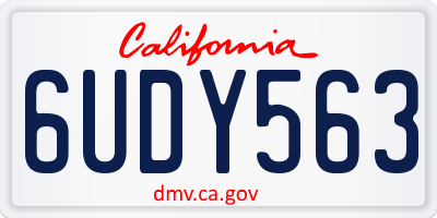 CA license plate 6UDY563