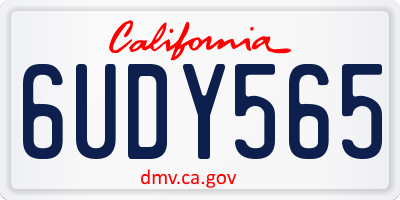 CA license plate 6UDY565