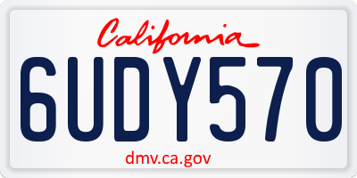 CA license plate 6UDY570