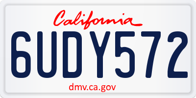 CA license plate 6UDY572
