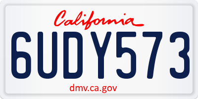 CA license plate 6UDY573