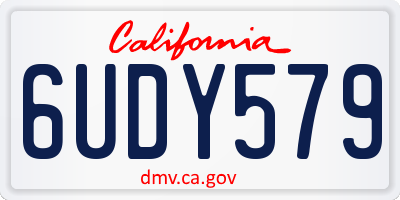 CA license plate 6UDY579