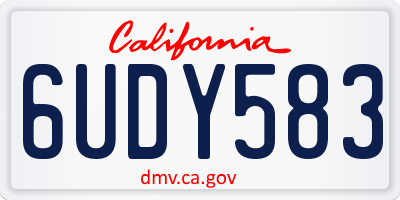 CA license plate 6UDY583