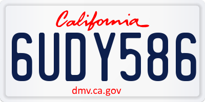 CA license plate 6UDY586