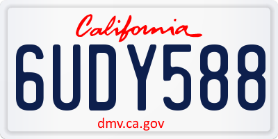 CA license plate 6UDY588