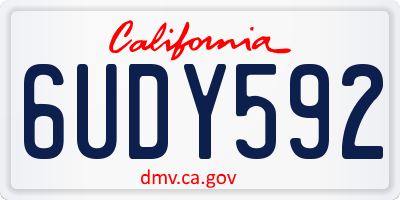 CA license plate 6UDY592