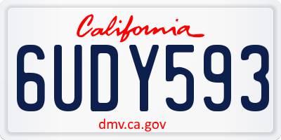 CA license plate 6UDY593