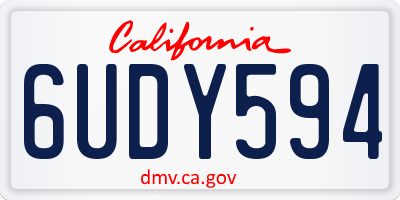 CA license plate 6UDY594