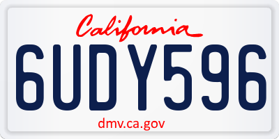 CA license plate 6UDY596
