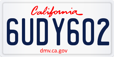 CA license plate 6UDY602