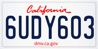 CA license plate 6UDY603