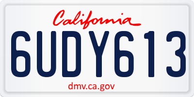 CA license plate 6UDY613