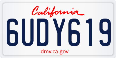 CA license plate 6UDY619