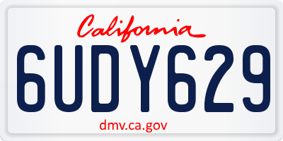 CA license plate 6UDY629