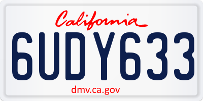 CA license plate 6UDY633