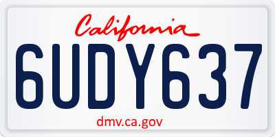 CA license plate 6UDY637