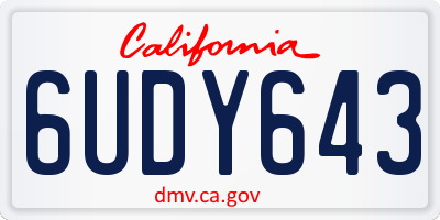 CA license plate 6UDY643