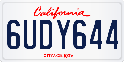 CA license plate 6UDY644