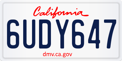CA license plate 6UDY647