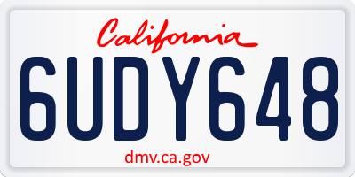 CA license plate 6UDY648