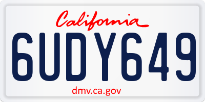 CA license plate 6UDY649