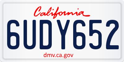 CA license plate 6UDY652