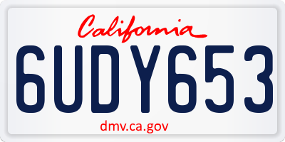 CA license plate 6UDY653