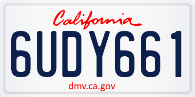 CA license plate 6UDY661