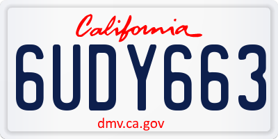 CA license plate 6UDY663