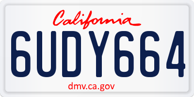 CA license plate 6UDY664
