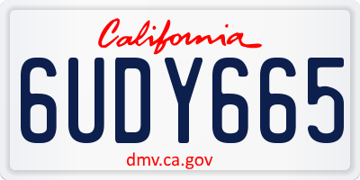 CA license plate 6UDY665