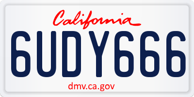 CA license plate 6UDY666