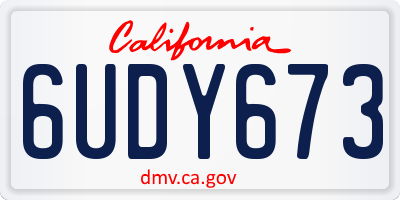 CA license plate 6UDY673