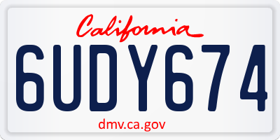 CA license plate 6UDY674
