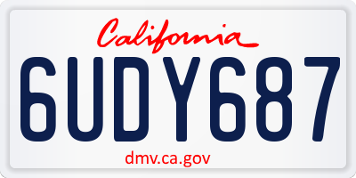CA license plate 6UDY687