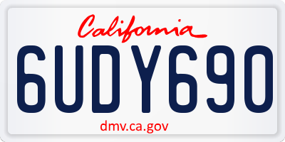 CA license plate 6UDY690