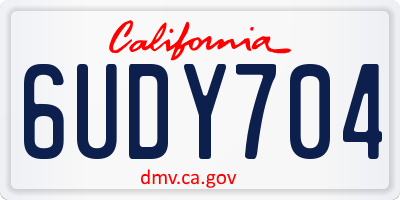 CA license plate 6UDY704