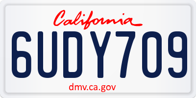 CA license plate 6UDY709