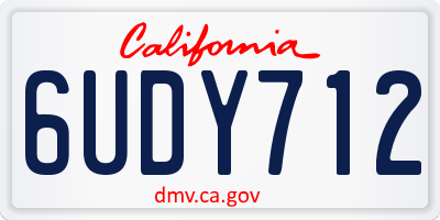 CA license plate 6UDY712