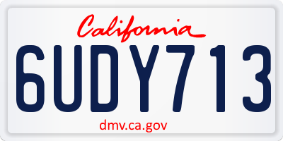 CA license plate 6UDY713