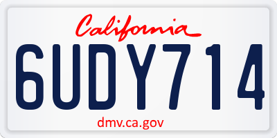 CA license plate 6UDY714