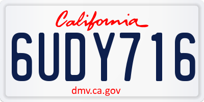 CA license plate 6UDY716