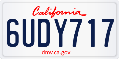 CA license plate 6UDY717